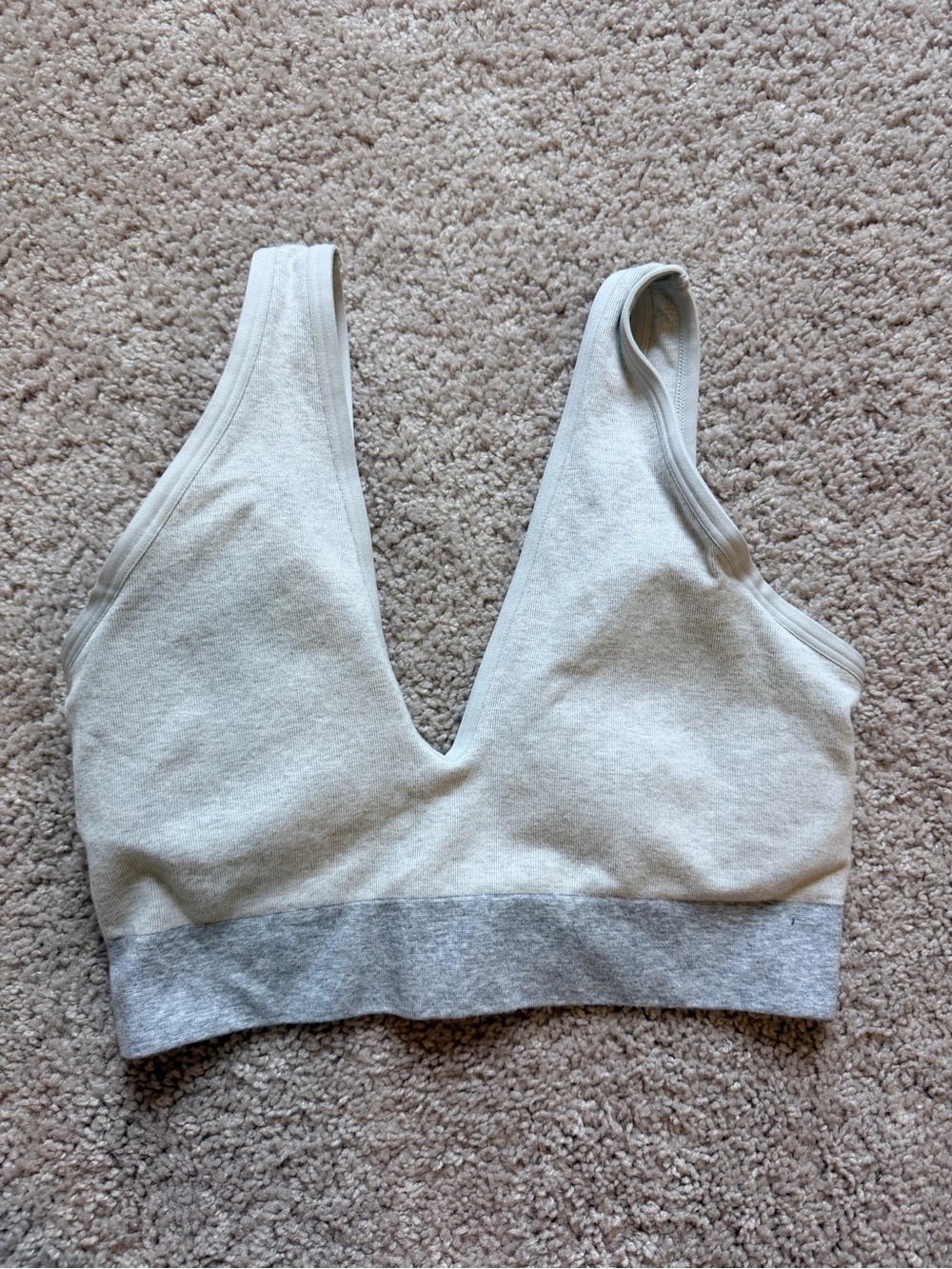 Super Chill Real Good By Aerie Soft Plunge Bralette in Light Gray
